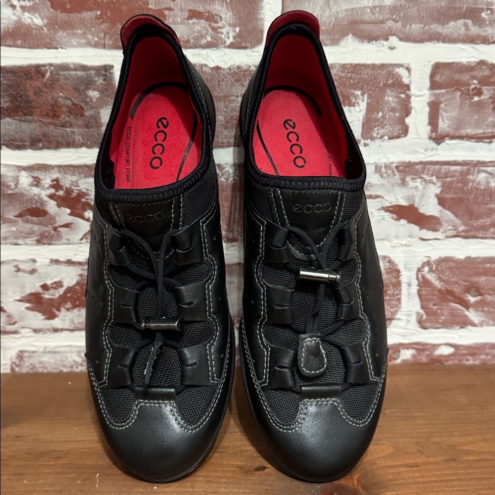 Ecco Bluma Women’s Drawstring Black Sneakers Walking Shoes Size US 6-6.5 EU 37 - Picture 6 of 9
